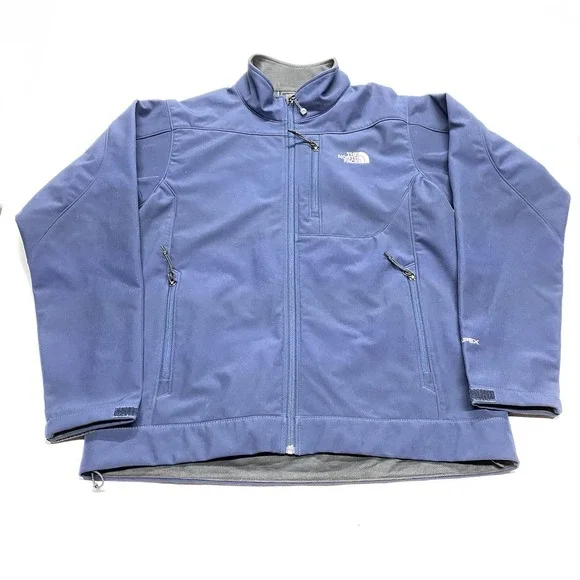 North Face Jacket Mens L Blue TNF Apex Softshell Outdoors Hiking Camping Active - Picture 1 of 9